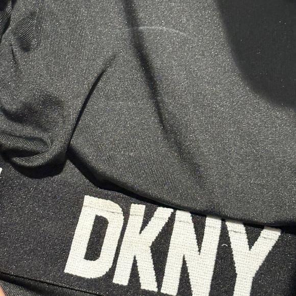 DKNY Bandeau Maillot One Piece Swimsuit Black & White Geometric Print size large - Picture 8 of 15